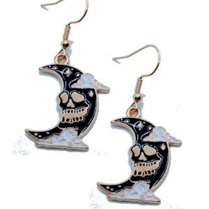 Moon smirk earrings set Dangle earrings set. Unisex dangle earrings.